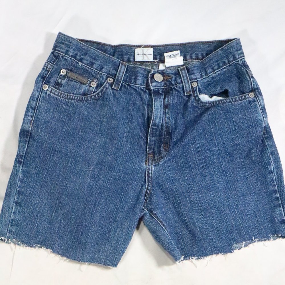 VTG CALVIN KLEIN Denim Cut-off Shorts Sz 3 - Picture 1 of 12